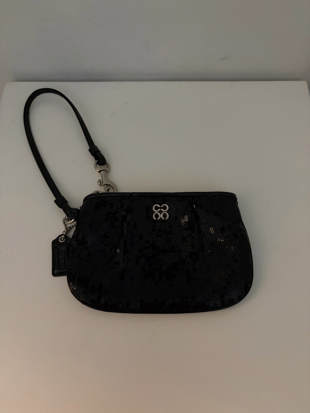 Coach Black Sequin Wristlet